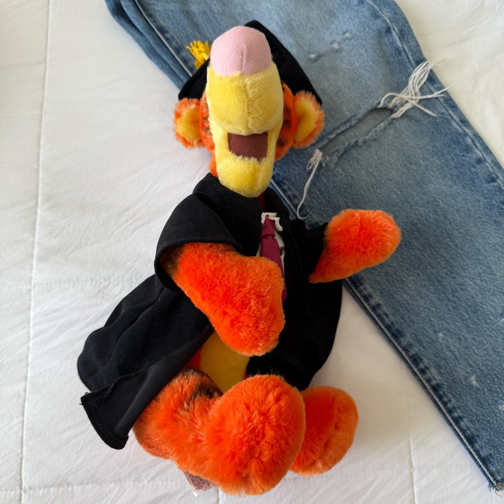 Disney Tiger Orange Plush‎ Toy with Black Graduation Cape - Picture 2 of 4